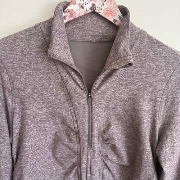 LULULEMON Cypress Kiss 1/2 Zip Top In Heathered Lunar Rock 10 Purple Long Sleeve - Picture 6 of 12